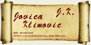 Jovica Klimović vizit kartica